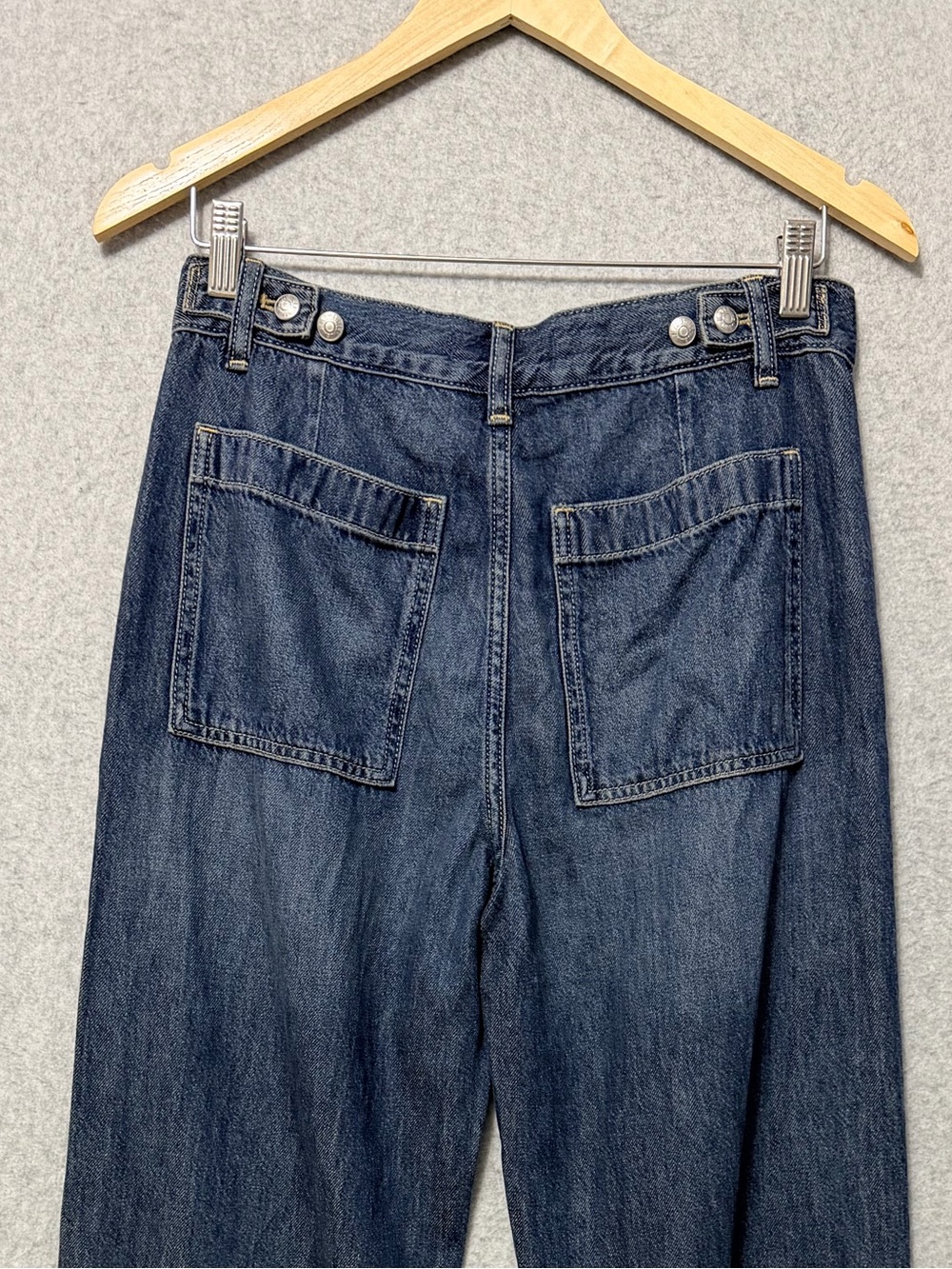 Madewell Low Slung Baggy Jeans in Airy Denim NWT Size 25 Wide Leg Full Length - Picture 7 of 10